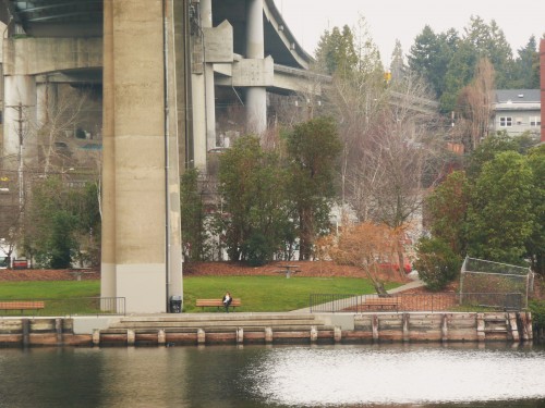 under the ship canal bridge in Seattle