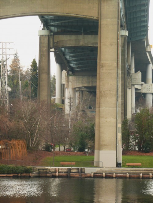 under the ship canal bridge in Seattle