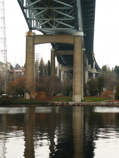 under the ship canal bridge in Seattle